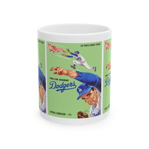 Couverture du programme de baseball des Dodgers de Los Angeles, 1966, vintage - Tasse en céramique, 11 oz