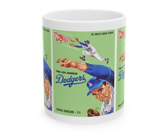 1966 Vintage Los Angeles Dodgers Baseball Program Cover - Ceramic Mug, 11oz