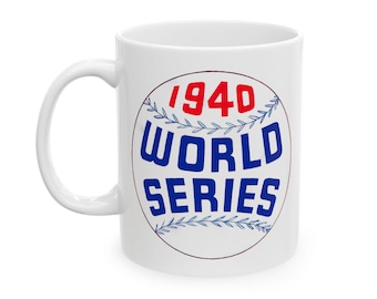 Vintage Baseball World Series Ceramic Mug, Sports Fan Gift, Retro Baseball Mug, Baseball Lover Coffee Cup, Baseball Memorabilia