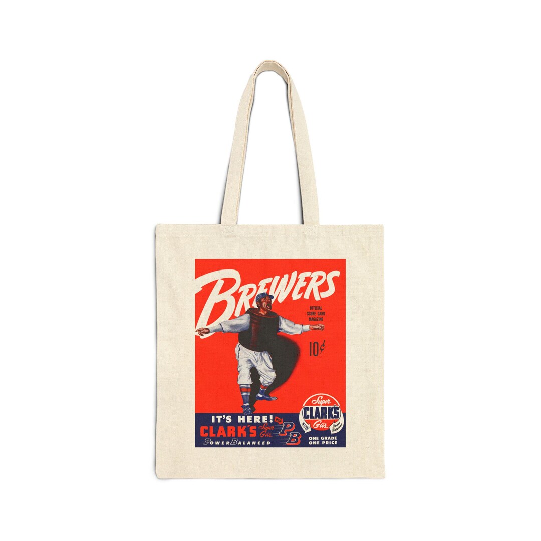 1951 Vintage Milwaukee Brewers Baseball Program Cover - Cotton Canvas ...
