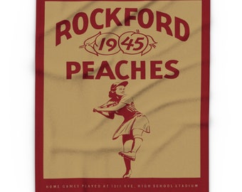 1945 Vintage Rockford Peaches Baseball Yearbook Cover - Arctic Fleece Blanket