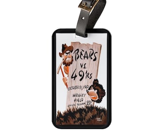 1951 Football Bears-49ers Luggage Tag | Vintage Football Travel ID