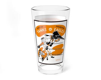 Mixing Glass, 16oz - Vintage 1947 Football Boston Yanks-Philidelphia Eagles Memorabilia, Barware Gift for Sports Fans, Retro Glassware,