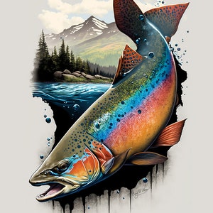 Cutthroat Trout By The Mountains / 5 Standard Sizes / Instant Download / By Craig Reese