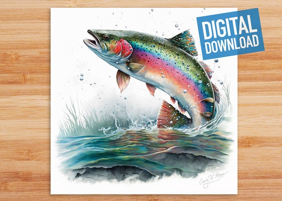 Rainbow Trout Jumping / 5 Standard Sizes / Instant Download / by Craig  Reese -  Canada