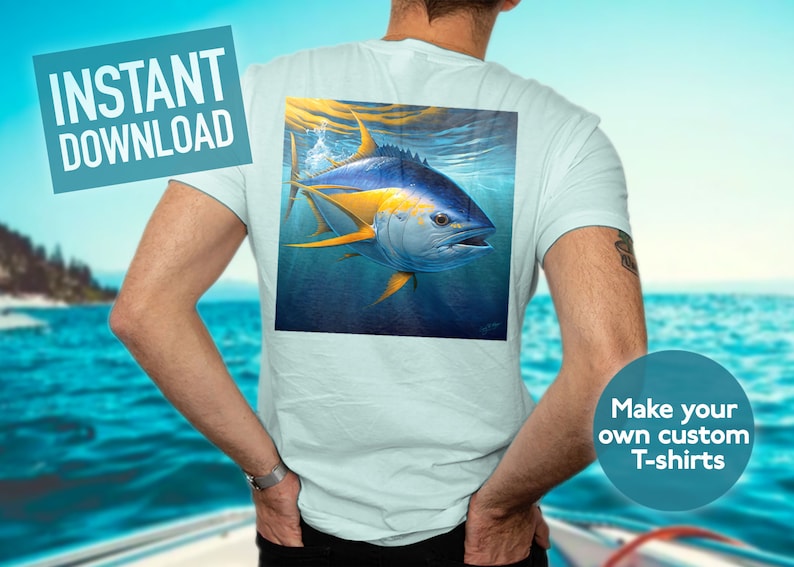 Yellow Fin Tuna / 5 Standard Ratio Sizes / Digital Download / Etsy