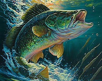Bass springend aus See / Digitaler Download / Von Craig Reese