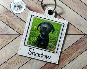 Personalized Instant Photo Embroidered Picture Frame Keychain Decorative Fob Bag Tag Charm Keepsake