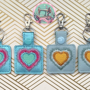 Tiedye Heart Key Fob Keychain