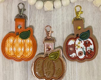 Pumpkin Key Fob Keychain / Handbag Charm / Backpack Charm