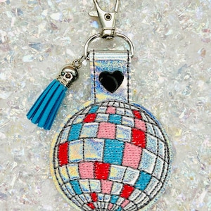 Disco Ball Mirror Ball Keychain Key  Fob Bag Tag Charm