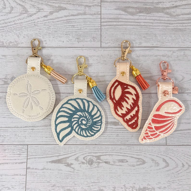 Coastal Seashell Keychain Decorative Fob Handbag Charm - Etsy