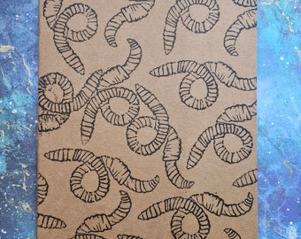 Earthworms 30 page blank unlined sketchbook/journal