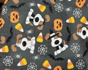 Halloween Puppy pumpkin candy corn fabric 100% cotton brand new per yard