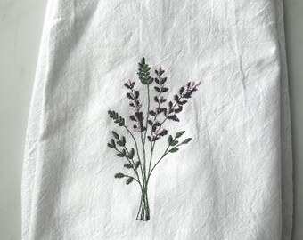 Embroidered Cotton Tea Towel
