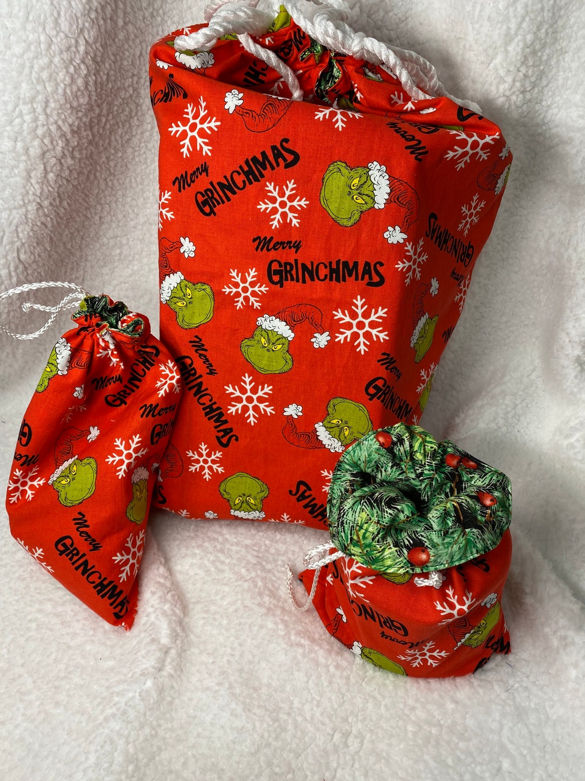 Grinch Christmas Gift Bags Set Etsy