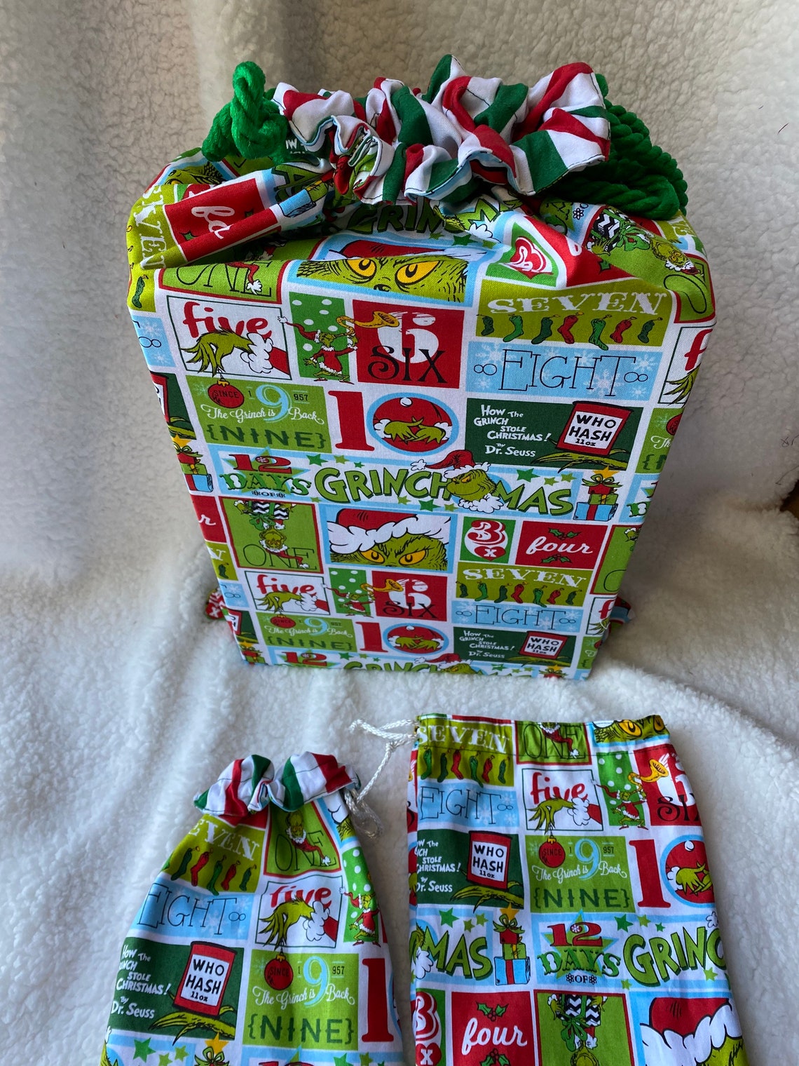 Grinch Christmas Gift Bags Set Etsy