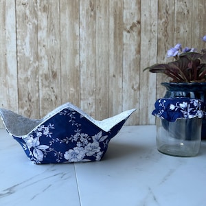 Microwave Bowl Cozy Set: Floral Plate, Large & Regular Bowl Cozies
