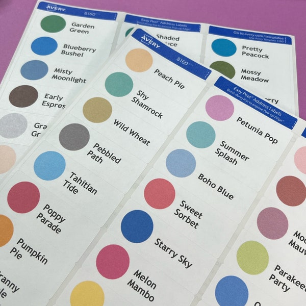 Stampin' Up! Color Labels - Current Stampin' Up! Colors - Digital Downloads - Stampin Up Color Swatches - 2024-2026 New In Colors Included