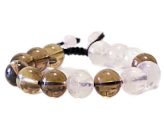 Rose & Smoky Quartz Adjustable  bracelet
