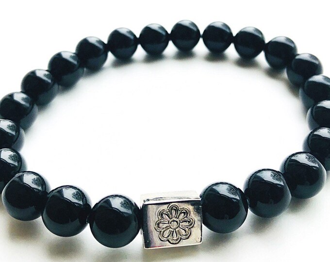 Lotus onyx bracelet