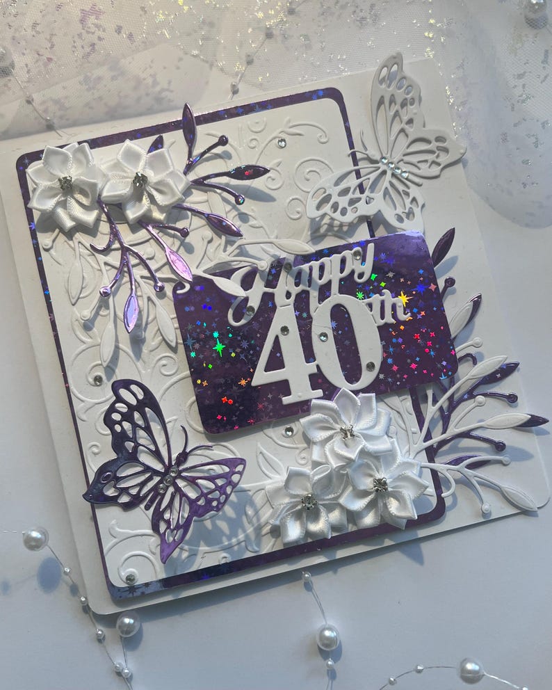 40th Birthday Card Luxury Boxed Handmade Card Personalised - Etsy UK