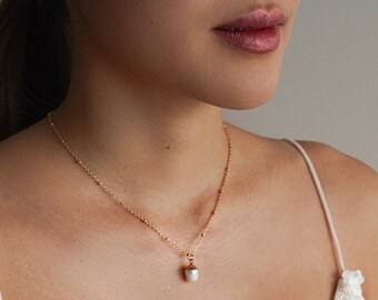 Freshwater Pearl Necklace, Delicate Jewelry, Bridal Jewelry, Bridesmaid Necklace