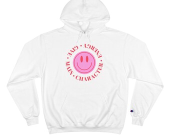 White Main Character Energy Hoodie, Premium Hoodie, Champion Hoodie, Eco Friendly, Streetwear, Inspirational Hoodie, Aesthetic Sweatshirt