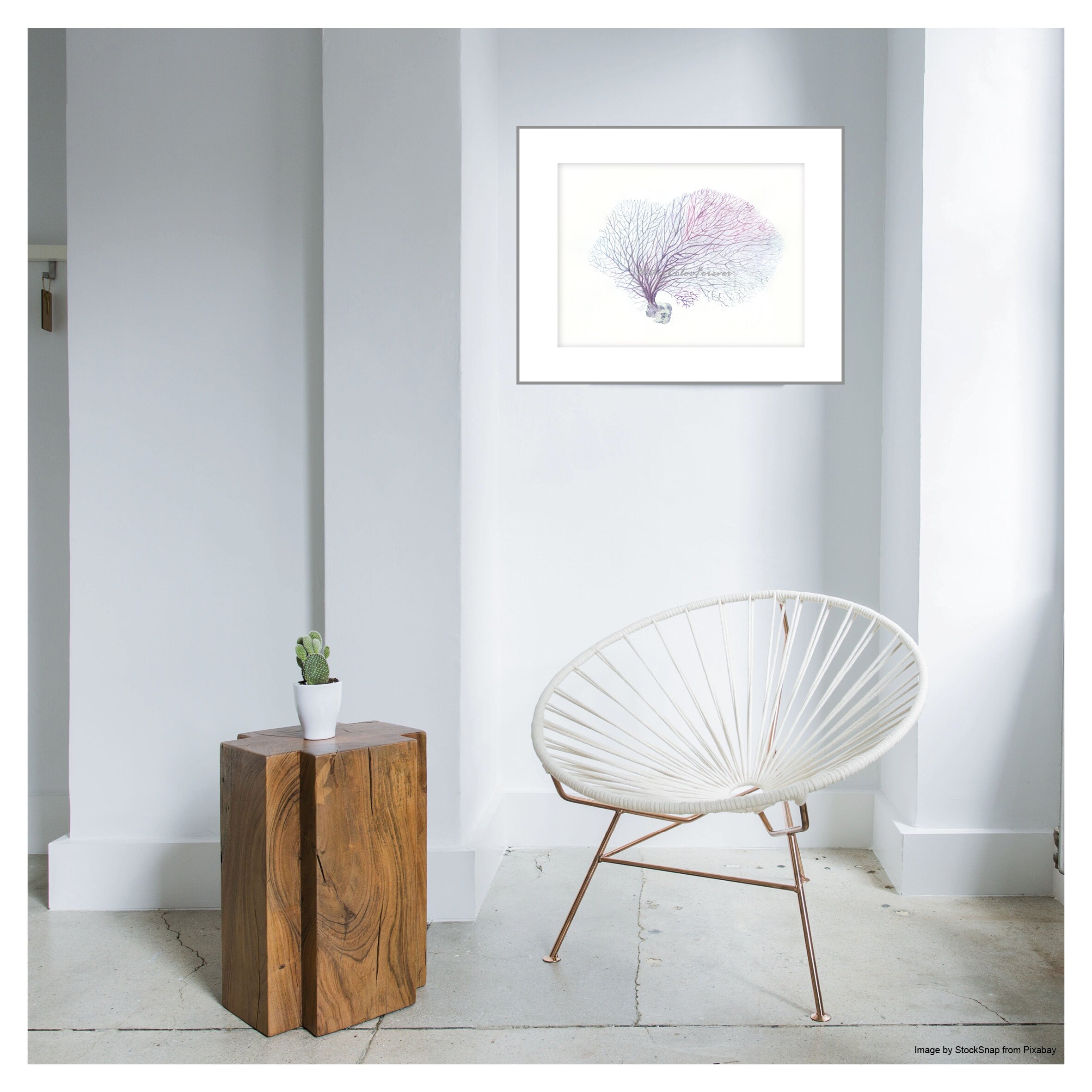 Coral Pintura original de acuarela pintura de vida oceánica | Etsy