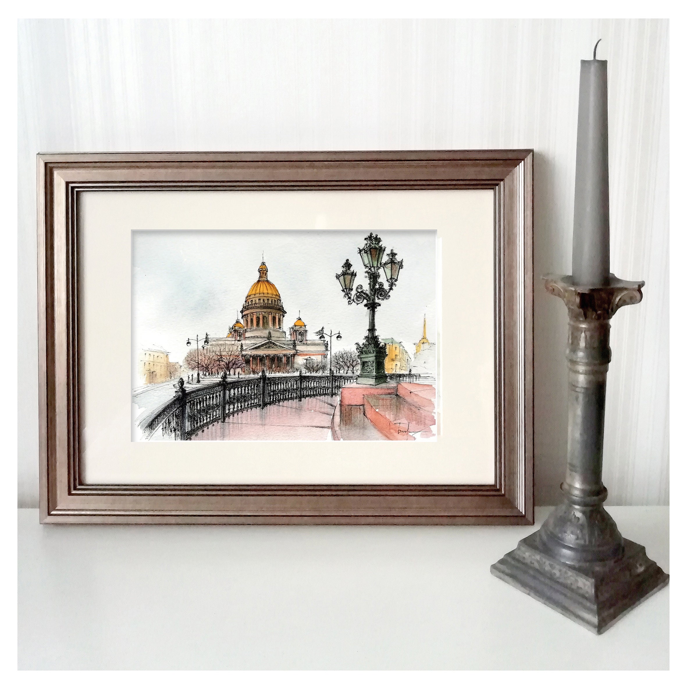 St Petersburg cityscape Watercolor print Petersburg wall art Etsy