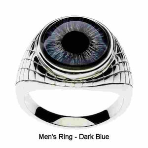 Blue, Brown and Green Human Handcrafted Glass Eyes in a Dramatic Egyptian Inspired Setting by Steel Dragon Jewelers (product videos)