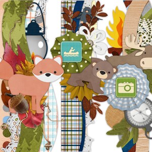 Woodland Cabin Themen-Papier und Cliparts