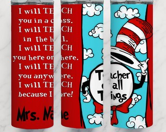 Seuss Teacher Tumbler Image