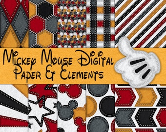 Vacation Mouse Digital Paper and Elements