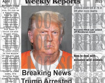 Trump Mugshot Tumbler Image Sublimation Design