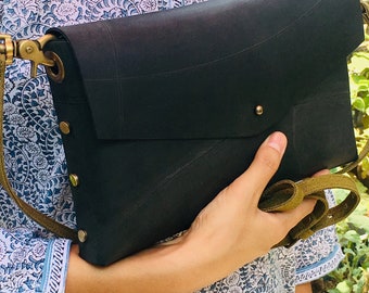 Bolso bandolera bandolera bolso de señora bolso de goma reciclado bolso de señora hecho a mano bolso de tubo interior minimalista mejor bolso / regalo elegante / bolso de tubo vegano