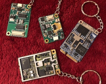 Upcycled WiFi Module Keyring: Geeky Tech Gift, Handmade