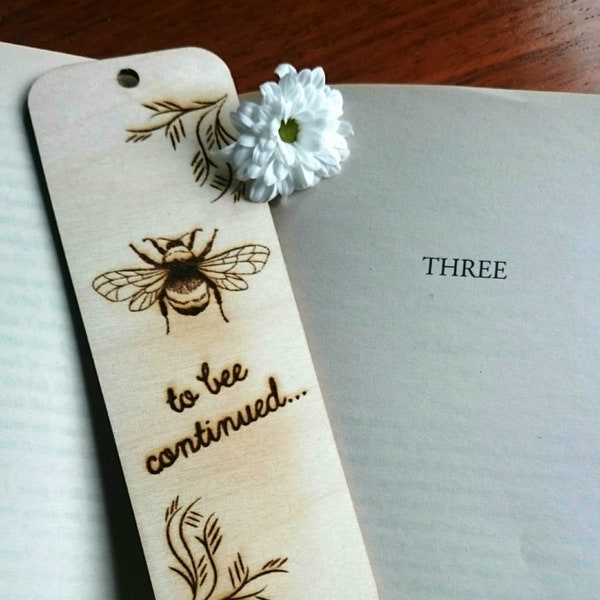 Bumble Bee Bookmark to bee continued, Personalise your wooden bookmark with a special message or design something new, Christmas gift