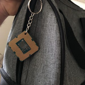 Upcycled CPU Keyring: Geeky Computer Enthusiast Gift image 9