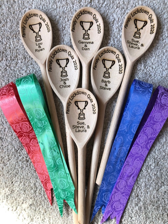 Trophy Spoon, Personalised Engraved Wooden Spoon, winner loser, Star