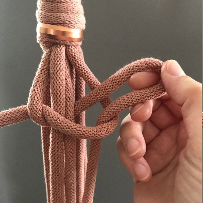 Chunky Cotton & Copper Macramé Plant Hanger Kit Recycled cotton cord DIY How to Make Multiple colours Learn Macramé image 6