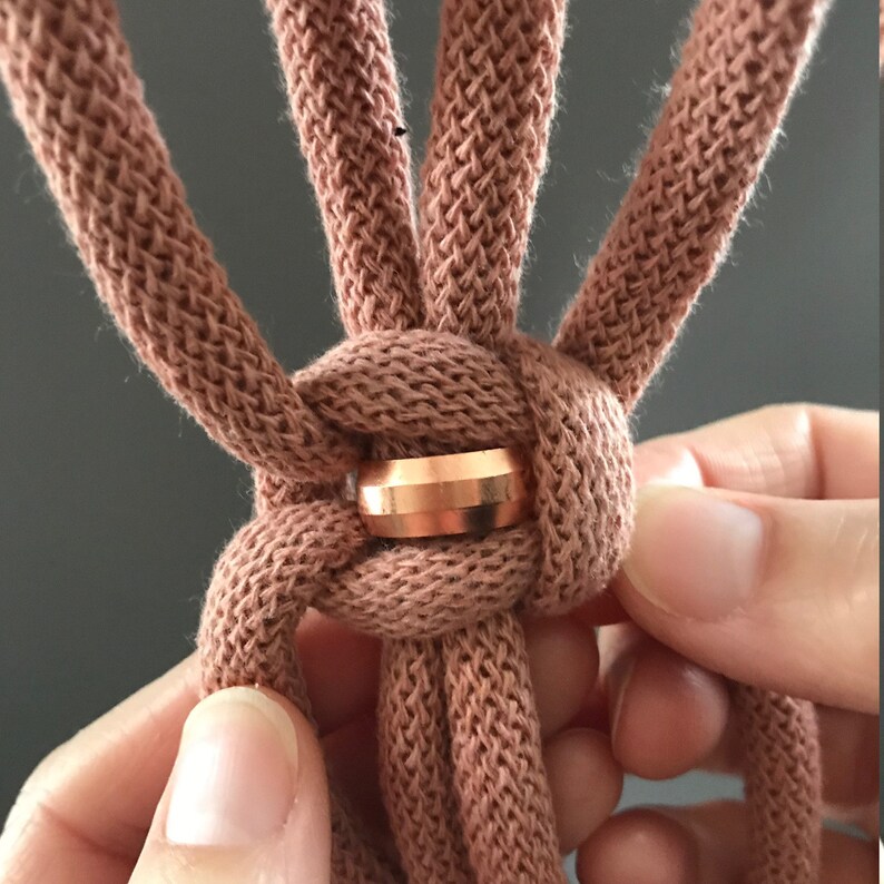 Chunky Cotton & Copper Macramé Plant Hanger Kit Recycled cotton cord DIY How to Make Multiple colours Learn Macramé image 9