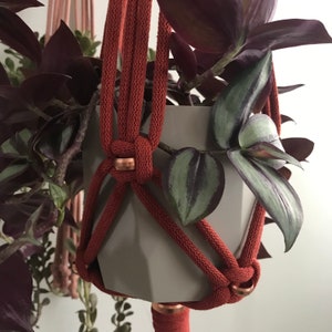 Chunky Cotton & Copper Macramé Plant Hanger Kit Recycled cotton cord DIY How to Make Multiple colours Learn Macramé image 10