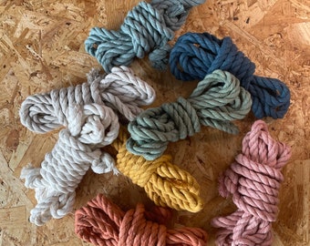 bobbiny 3ply macramé rope 9mm • 2.5m • 5m • 10m •Multiple Colours • Jumbo Cotton Rope