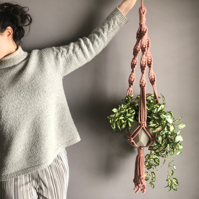 Chunky Cotton & Copper Macramé Plant Hanger Kit Recycled cotton cord DIY How to Make Multiple colours Learn Macramé image 3