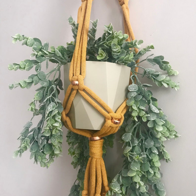 Chunky Cotton & Copper Macramé Plant Hanger Kit Recycled cotton cord DIY How to Make Multiple colours Learn Macramé image 4