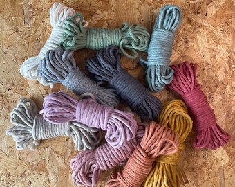 Bobbiny Macramé Cord 5mm • 5 metres • 10 metres • 20 metres • Multiple Colours • Premium • Recycled Cotton • Single Twist Macramé Cord