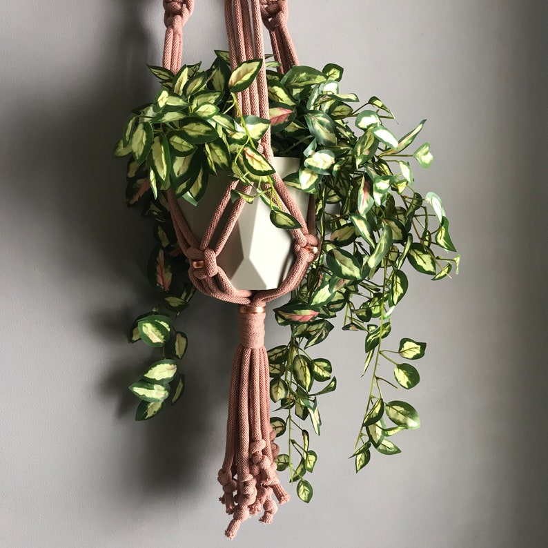 Chunky Cotton & Copper Macramé Plant Hanger Kit Recycled cotton cord DIY How to Make Multiple colours Learn Macramé image 5