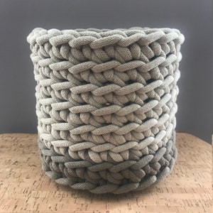 Pot de plantes au crochet Chunky Cordon de coton recyclé 6 couleurs image 9