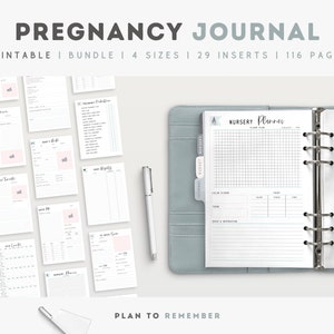 Pregnancy Journal - Pregnancy Planner Printable Bundle | Pregnancy Diary | Birth Plan | Pregnancy Tracker